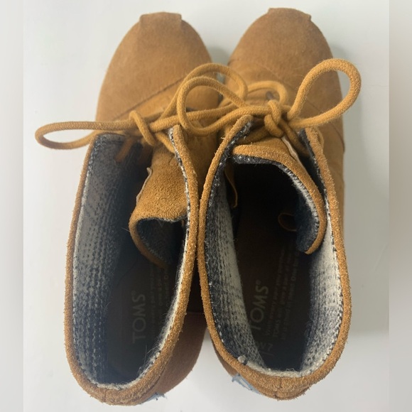 Toms Women’s Brown Rust Dessert Wedge Suede Ankle Booties Size 7 - Picture 6 of 16